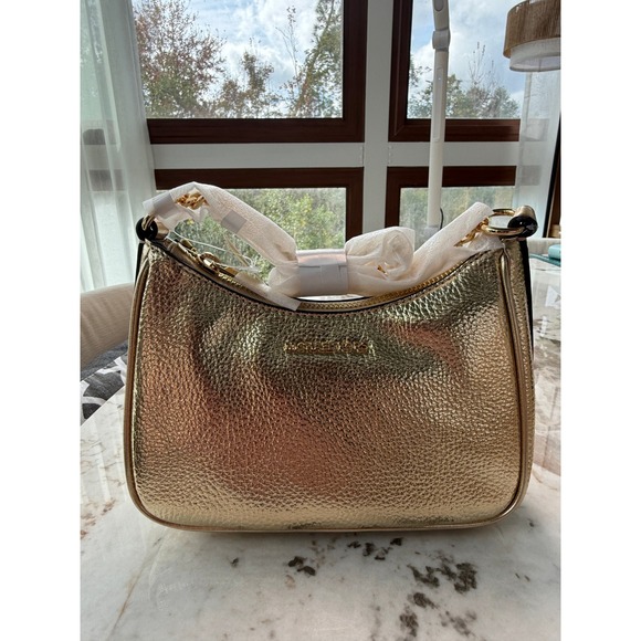 Michael Kors Jet Set Extra-Small Convertible Crossbody Bag Metallic Gold Color - Picture 5 of 6